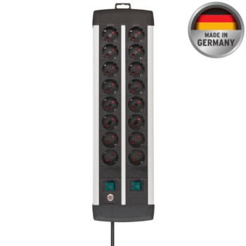 Brennenstuhl Premium Alu Line Serisi 8 + 8 16 Soketli 3 Metre Priz Uzatma Kablosu