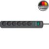 Brennenstuhl Eco Line Serisi 6 Soketli 1.5 Metre 13.500 mAh Akım Korumalı Priz Uzatma Kablosu Antrasit