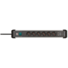 Brennenstuhl Premium Alu Line Serisi 6 Soketli 2 X USB 3100mAh Hızlı Şarj Özellikli Uzatma Kablosu Priz Siyah Gümüş - Görsel 4