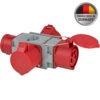 Brennenstuhl IP44 Lisanslı 1 X CEE & 3 X CEE 400V/32A Priz Adaptör Güç Dağıtıcı Kırmızı Gri