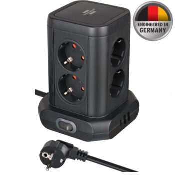 Brennenstuhl 8 Soketli 45° 2x USB A & 1x USB C 2 Metre Kule Tip Uzatma Kablosu Priz