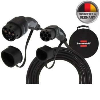 Brennenstuhl Tip 2 11kW 5 Metre 3 Faz Mode 3 Taşıma Çantalı Elektrikli Araç Şarj Kablosu