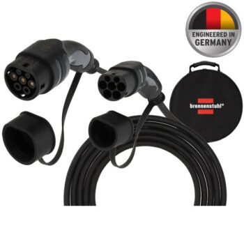 Brennenstuhl Tip 2 22kW 5 Metre 3 Faz Mode 3 Taşıma Çantalı Elektrikli Araç Şarj Kablosu