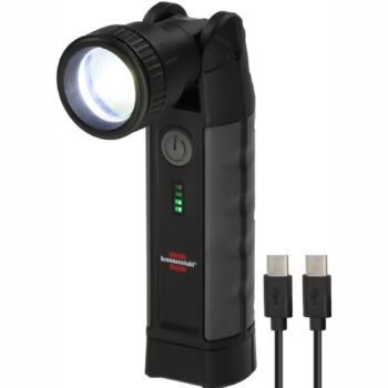 Brennenstuhl 1000 Lümen 120 Metre 18650 Pil Şarj Edilebilir IP54 Lisanslı Odak Ayarlı Mıknatıslı LED El Feneri: Kablosuz Şarj, 12 Saat, Atölye/Garaj Kullanımı