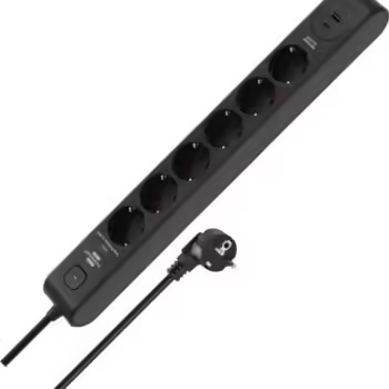Brennenstuhl 6 Soketli 13.500A Akım Korumalı Priz + 20W Type-C PD & 20W USB-A Hızlı Şarj 2 Metre