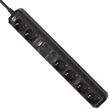 Brennenstuhl Connect Eco Line WiFi Serisi 6 Soketli 1,5 Metre Zamanlayıcı ve Ses Kontrolü Özellikli Priz Uzatma Kablosu Siyah