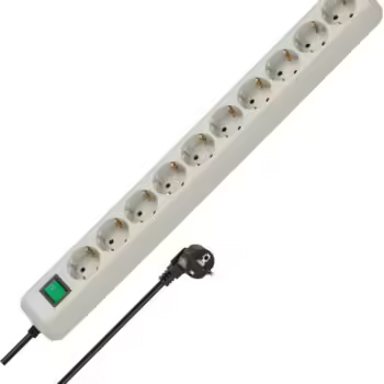 Brennenstuhl Eco Line Serisi 3 Metre 10 Soketli IP20 Lisanslı Çocuk Korumalı Priz Uzatma Kablosu Açık Gri