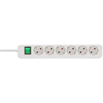 Brennenstuhl Eco Line Serisi 3 Metre 6 Soketli IP20 Lisanslı Çocuk Korumalı Priz Beyaz