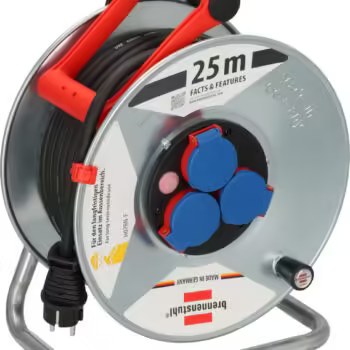 Brennenstuhl Garant S Serisi IP44 Lisanslı 3 Soketli 290 mm 25 Metre H07RN-F 3G2.5 Makaralı Kablo