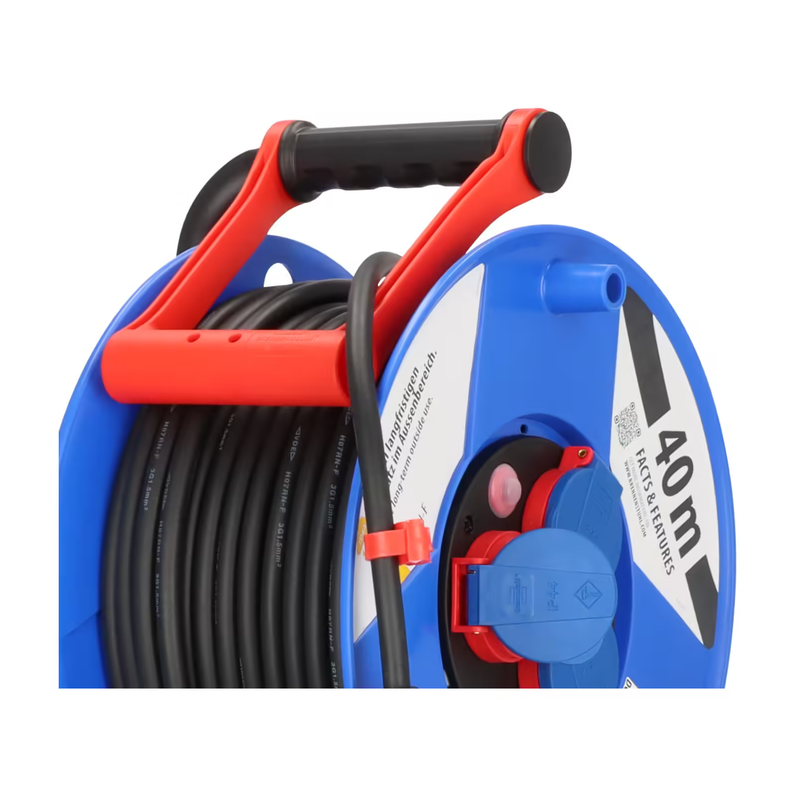 Brennenstuhl Garant Serisi IP44 Lisanslı 3 Soketli 290 mm 40 Metre H07RN-F 3G1.5 Makaralı Kablo - Görsel 4