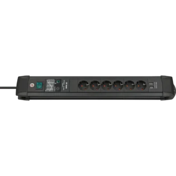 Brennenstuhl Premium-Line Serisi 6 Soketli 30.000 A 3 Metre 2 X USB Aşırı Gerilim Akım Korumalı Priz