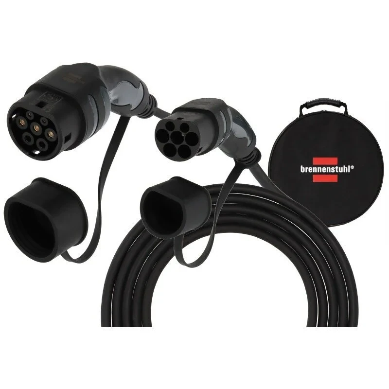 Brennenstuhl Tip 2 11kW 5 Metre 3 Faz Mode 3 Taşıma Çantalı Elektrikli Araç Şarj Kablosu